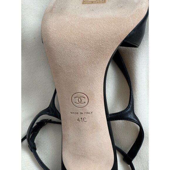 Chanel High Heel Ankle Strap Sandals in Black, size 41C - Picture 7 of 15